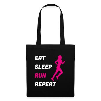 Eat Sleep Run Repeat Jogging Run Gift - Tote Bag - black - Front