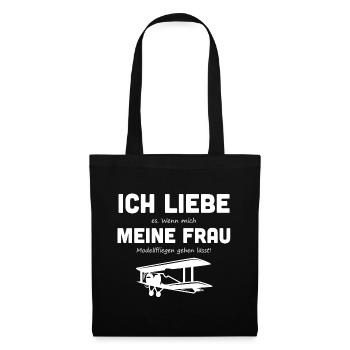 Modellflieger RC Pilot fliegen Kunstflug Geschenk - Stoffbeutel - Schwarz - Vorne