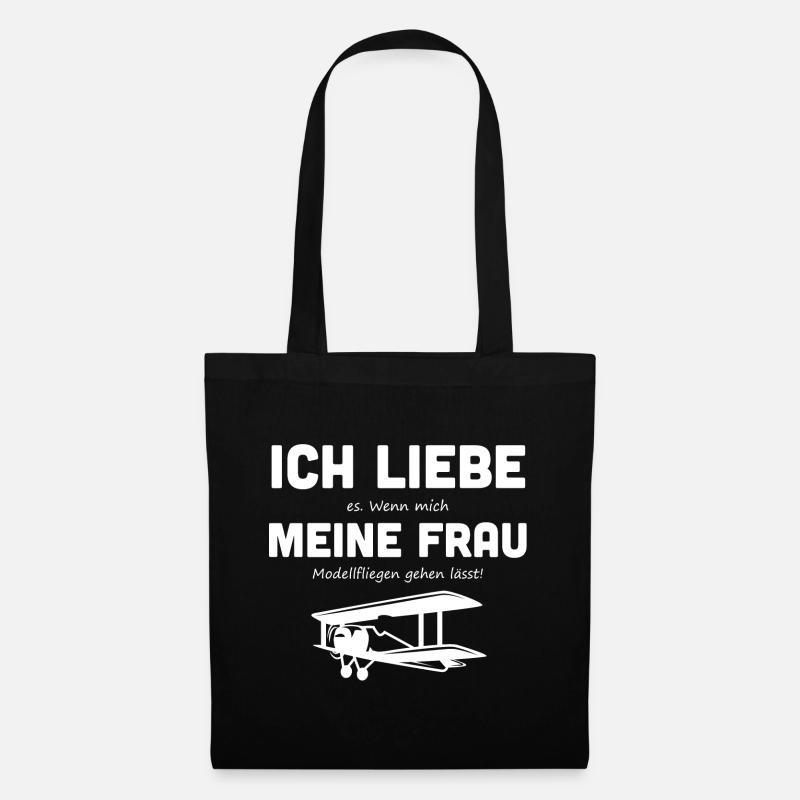 Modellflieger RC Pilot fliegen Kunstflug Geschenk - Stoffbeutel - Schwarz