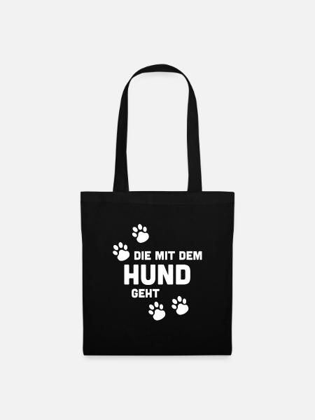 DIE MIT DEM HUND GEHT - Stoffbeutel - Schwarz