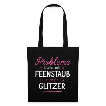 Feenstaub und Glitzer - Stoffbeutel - Schwarz - Vorne