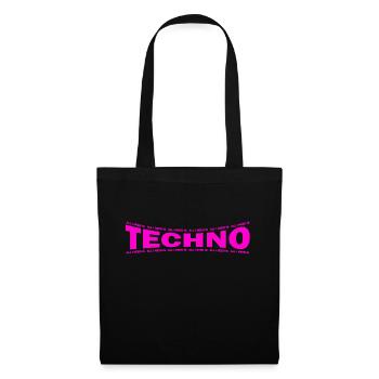 LOVE TECHNO GESCHENK goa pbm bpm - Stoffbeutel - Schwarz - Vorne