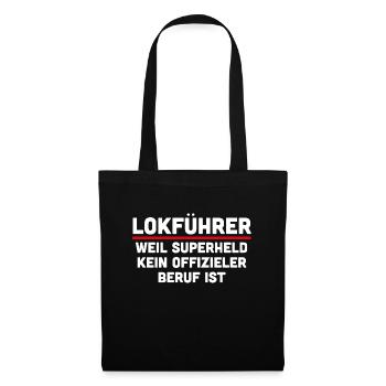 Lokführer Zugführer Geschenk - Stoffbeutel - Schwarz - Vorne