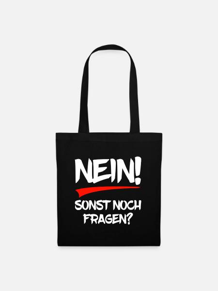 Nein - sonst noch Fragen? - Stoffbeutel - Schwarz