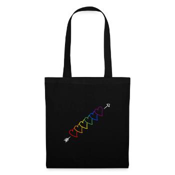 Pfeil Regenbogen LGBT - Stoffbeutel - Schwarz - Vorne
