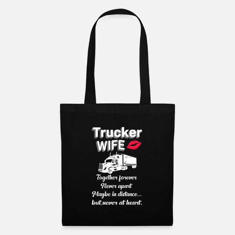Ehefrau Truck Lkw Geschenkidee Trucker Geschenk - Stoffbeutel - Schwarz