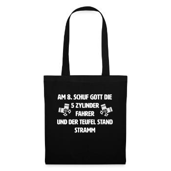 5 Zylinder Motor Turbo Auto - Stoffbeutel - Schwarz - Vorne