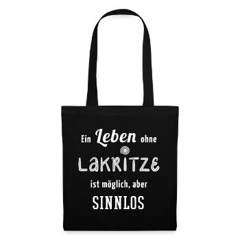 Lakritze Spruch Geschenk Bärendreck Süßholz - Stoffbeutel - Schwarz - Vorne