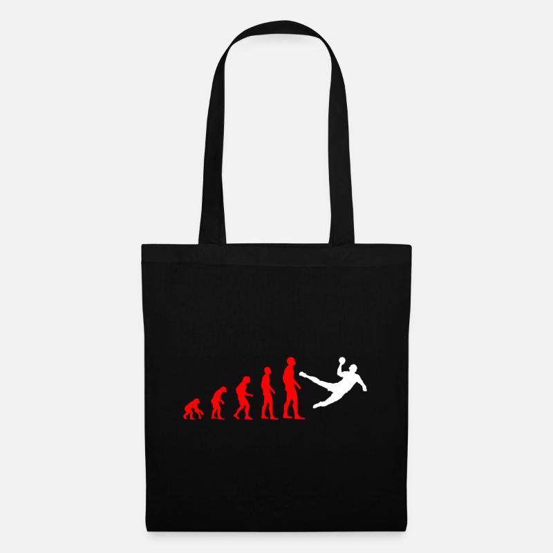Evolution Handball Shirt Idee Geschenk Rot Weiß - Stoffbeutel - Schwarz