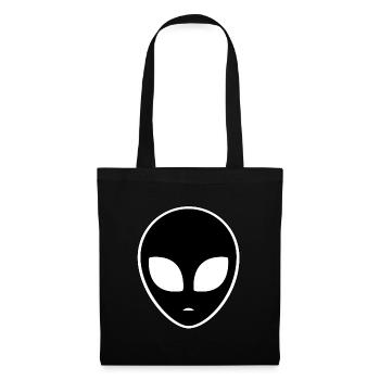 Alien Tête Aliens Aliens Ovni Space Idée cadeau - Sac en tissu - noir - Devant