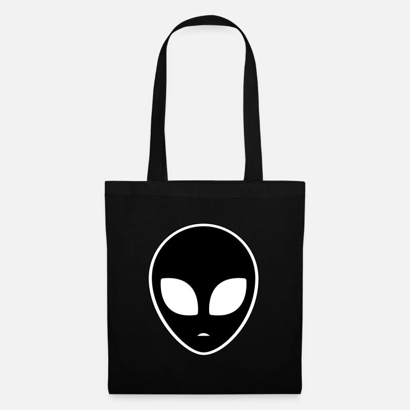 Alienkopf Alien Aliens Ufo Space Geschenkidee - Stoffbeutel - Schwarz