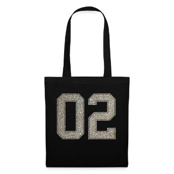 Numéro 02 numéro arrière 2 Numéro deux maillots - Sac en tissu - noir - Devant