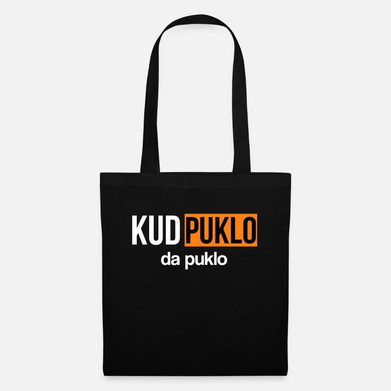 Kud puklo da puklo majica - Stoffbeutel - Schwarz