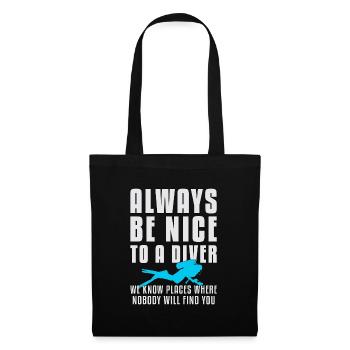 Plongée Plongée Plongeur Mer Eau Idée cadeau - Sac en tissu - noir - Devant