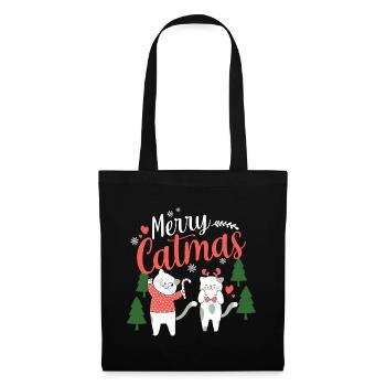 Merry Catmas cat Christmas gift - Tote Bag - black - Front