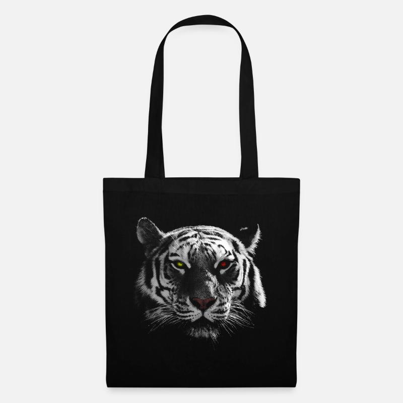 white tiger - Stoffbeutel - Schwarz