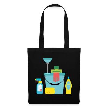Produits de nettoyage - Sac en tissu - noir - Devant