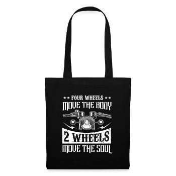 Motorrad Biker Bike Motocross Enduro Geschenk - Stoffbeutel - Schwarz - Vorne