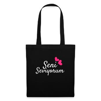 Seni Seviyorum Turkish Gift Idea - Tote Bag - black - Front