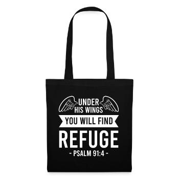 Bible Verse Psalm 91 4 - Tote Bag - black - Front