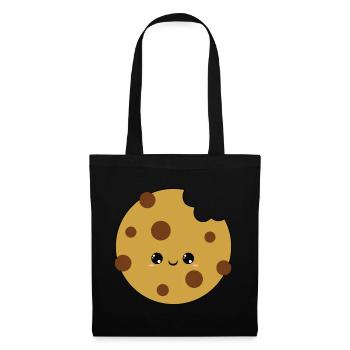 cute smiling cookie, doux sourire keks - Sac en tissu - noir - Devant