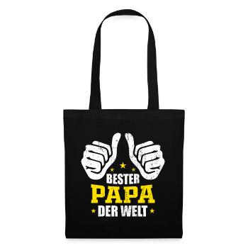 Bester Papa Der Welt Bester Papa - Stoffbeutel - Schwarz - Vorne