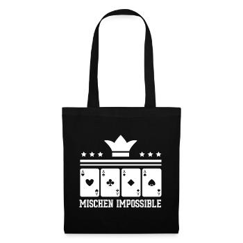 Poker Pokern Ass Casino Hold'em All In Geschenk - Stoffbeutel - Schwarz - Vorne
