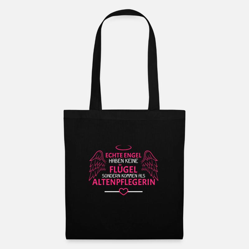 Altenpflegerin Engel Geschenk - Stoffbeutel - Schwarz
