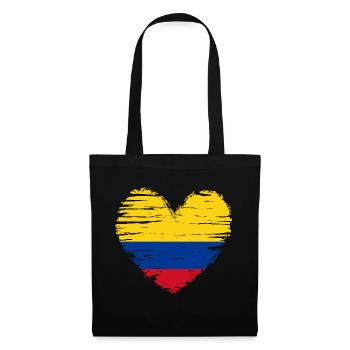 Colombia Heart Flag Flag Coat of Arms - Tote Bag - black - Front
