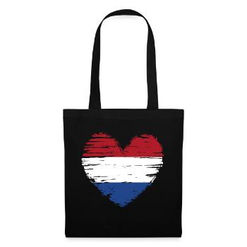 Netherlands Heart Flag Flag Coat of Arms - Tote Bag - black - Front
