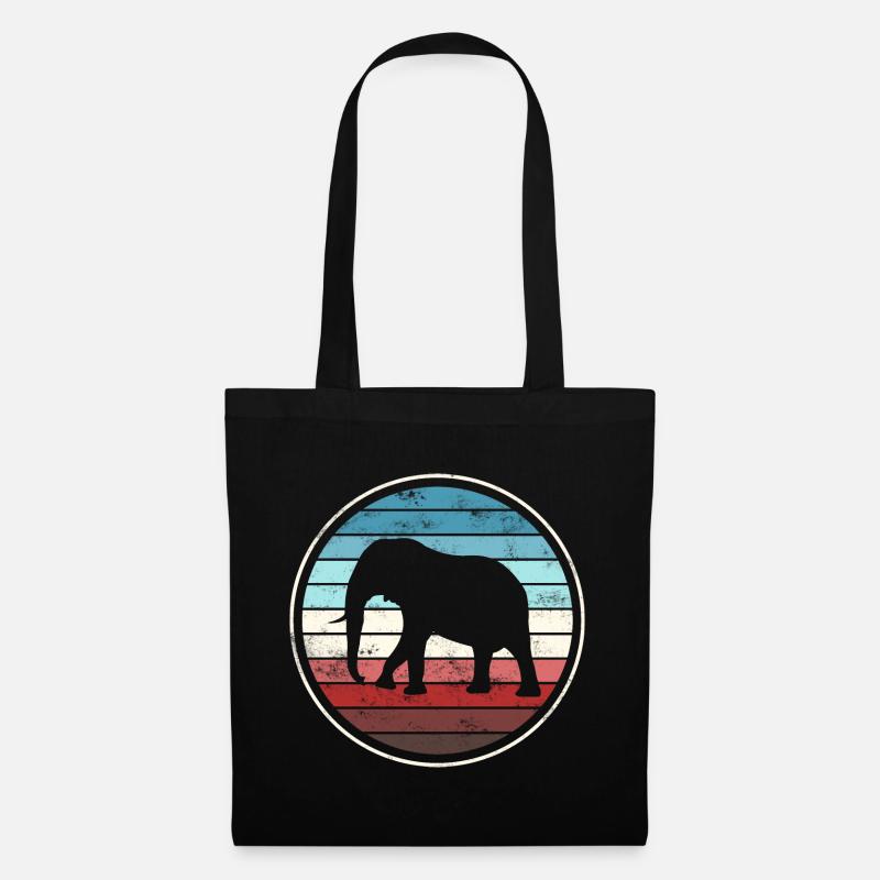 Elefant Elefanten - Stoffbeutel - Schwarz