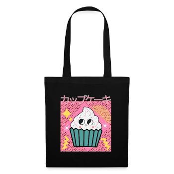90s Japanese cup cake kawaii Design - Tote Bag - black - Front