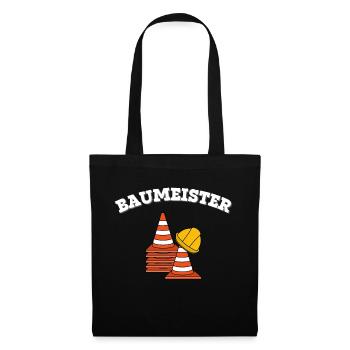 Baumeister Bauarbeiter Handwerker Geschenkidee - Stoffbeutel - Schwarz - Vorne