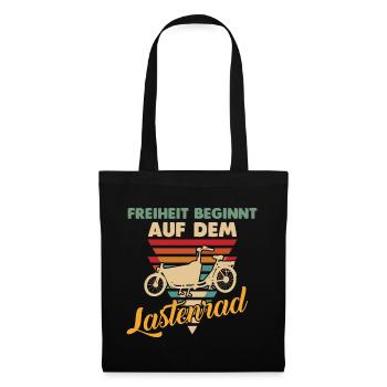 Rad Fahrradrennen Lastenrad Tricks Fahrrad - Stoffbeutel - Schwarz - Vorne