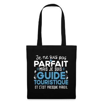 Guide touristique touriste cadeau métier humour - Sac en tissu - noir - Devant