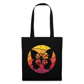 Papillon Rétro Style Vintage - Sac en tissu - noir - Devant