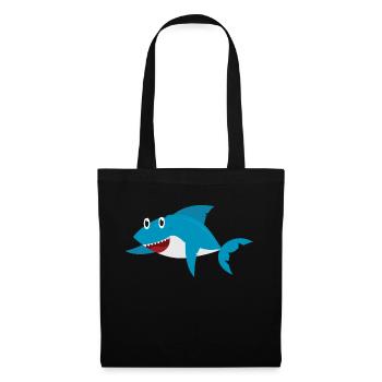 Requin - Sac en tissu - noir - Devant