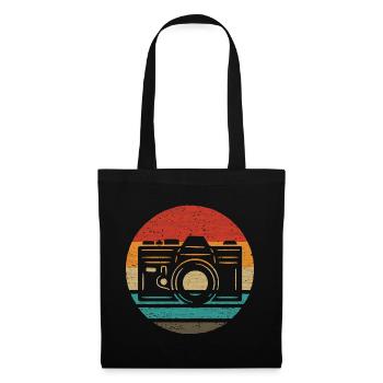 Caméra Retro Style Vintage - Sac en tissu - noir - Devant