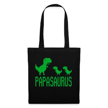 Papa Père Papasaurus rétro - Sac en tissu - noir - Devant