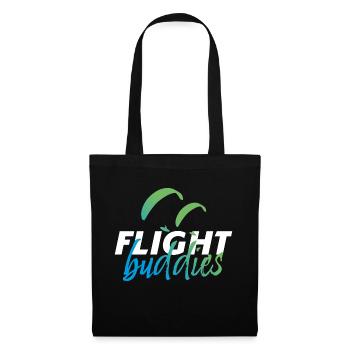 FLIGHT buddies Gleitschirmflieger Freunde - Stoffbeutel - Schwarz - Vorne