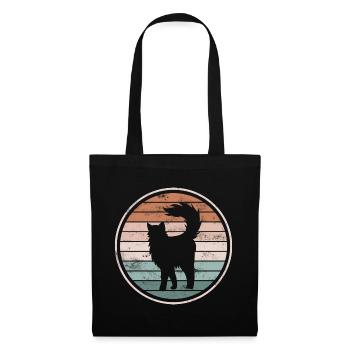 Katze Katzen - Stoffbeutel - Schwarz - Vorne