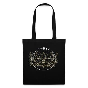 Mond Blume Lotus - Stoffbeutel - Schwarz - Vorne