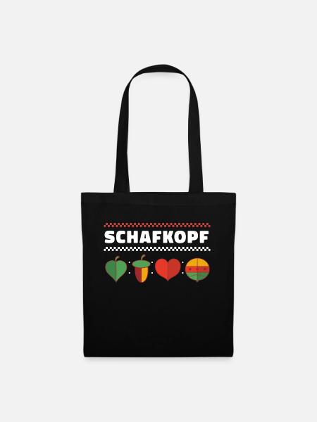 Schafkopfen Schafkopf Kartenspiel Spielkarten - Stoffbeutel - Schwarz