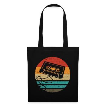 Cassette Retro Style Vintage - Sac en tissu - noir - Devant
