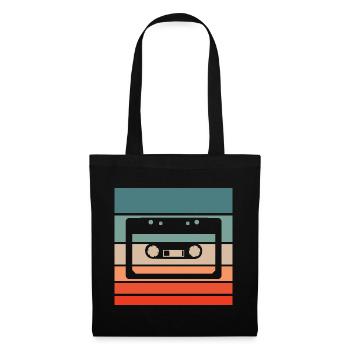 Cassette Retro Style Vintage - Sac en tissu - noir - Devant