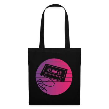 Cassette Retro Style Vintage - Sac en tissu - noir - Devant