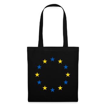 Ukraine EU Flagge Freiheit Frieden - Stoffbeutel - Schwarz - Vorne