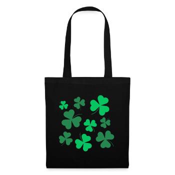 Trèfle, Trèfle, Irlandais, Printemps, Saint-Patrick - Sac en tissu - noir - Devant