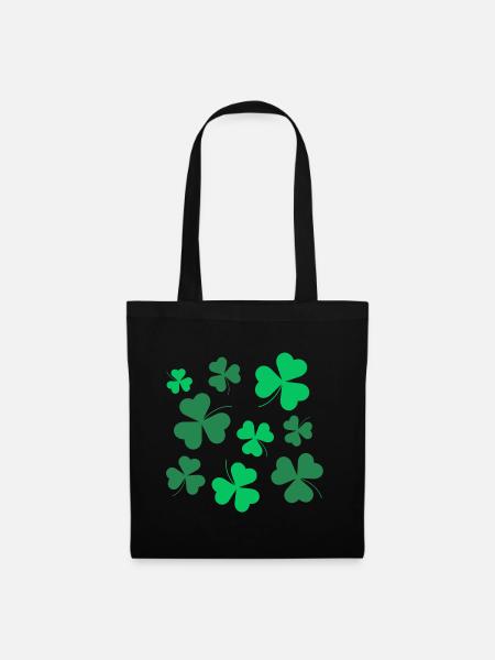 Shamrock, Clover, Irish, Spring, St Patrick's Day - Tote Bag - black