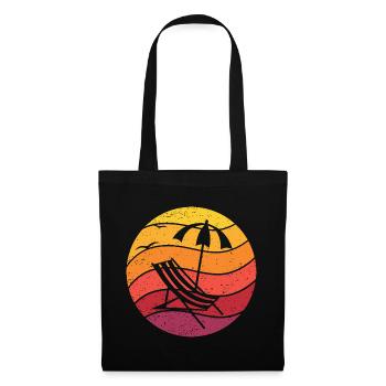 Urlaub Retro Style Vintage - Stoffbeutel - Schwarz - Vorne